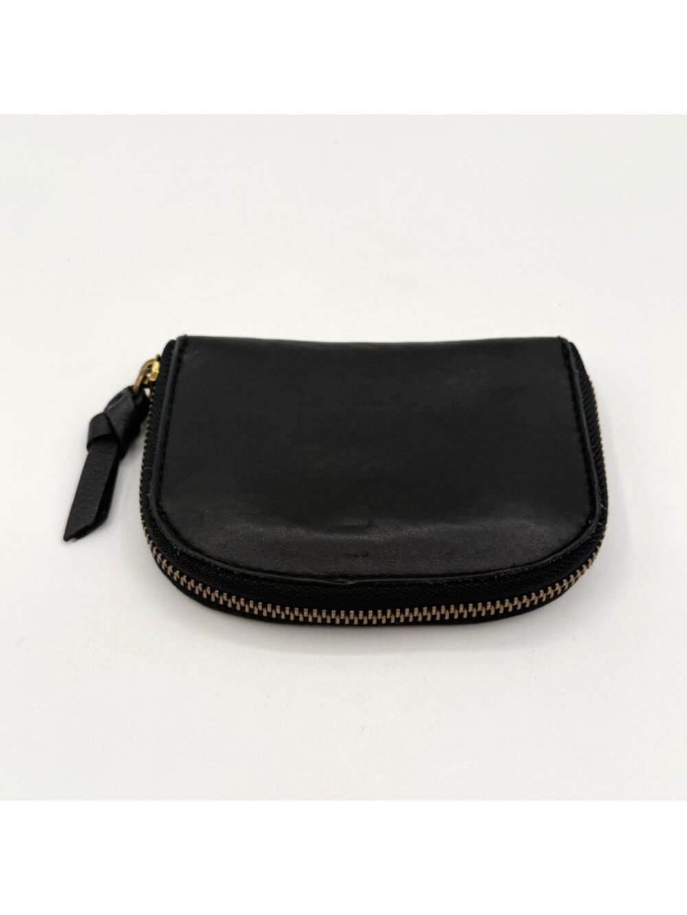 Madewell Black Leather Small Zip Around Wallet Credit Card Slots 5"x4"
